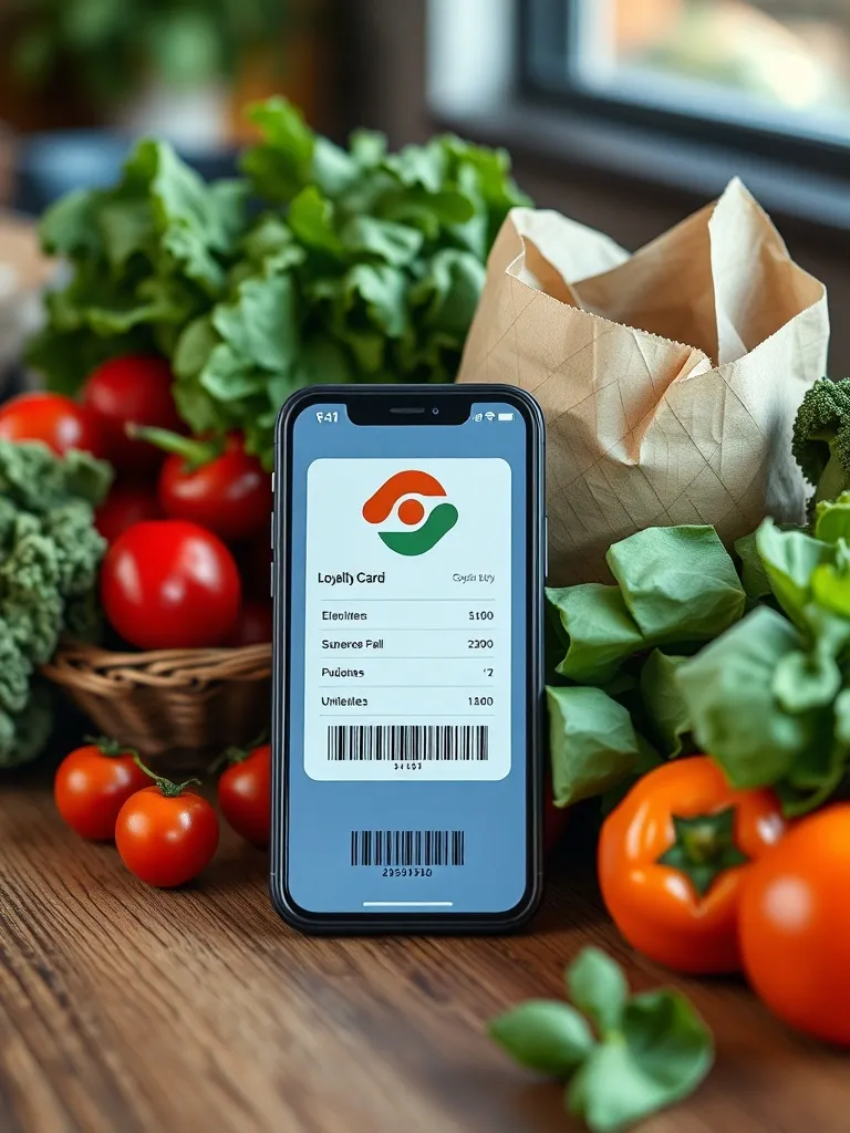 A close up shot of a digital loyalty card on a smartphone sc